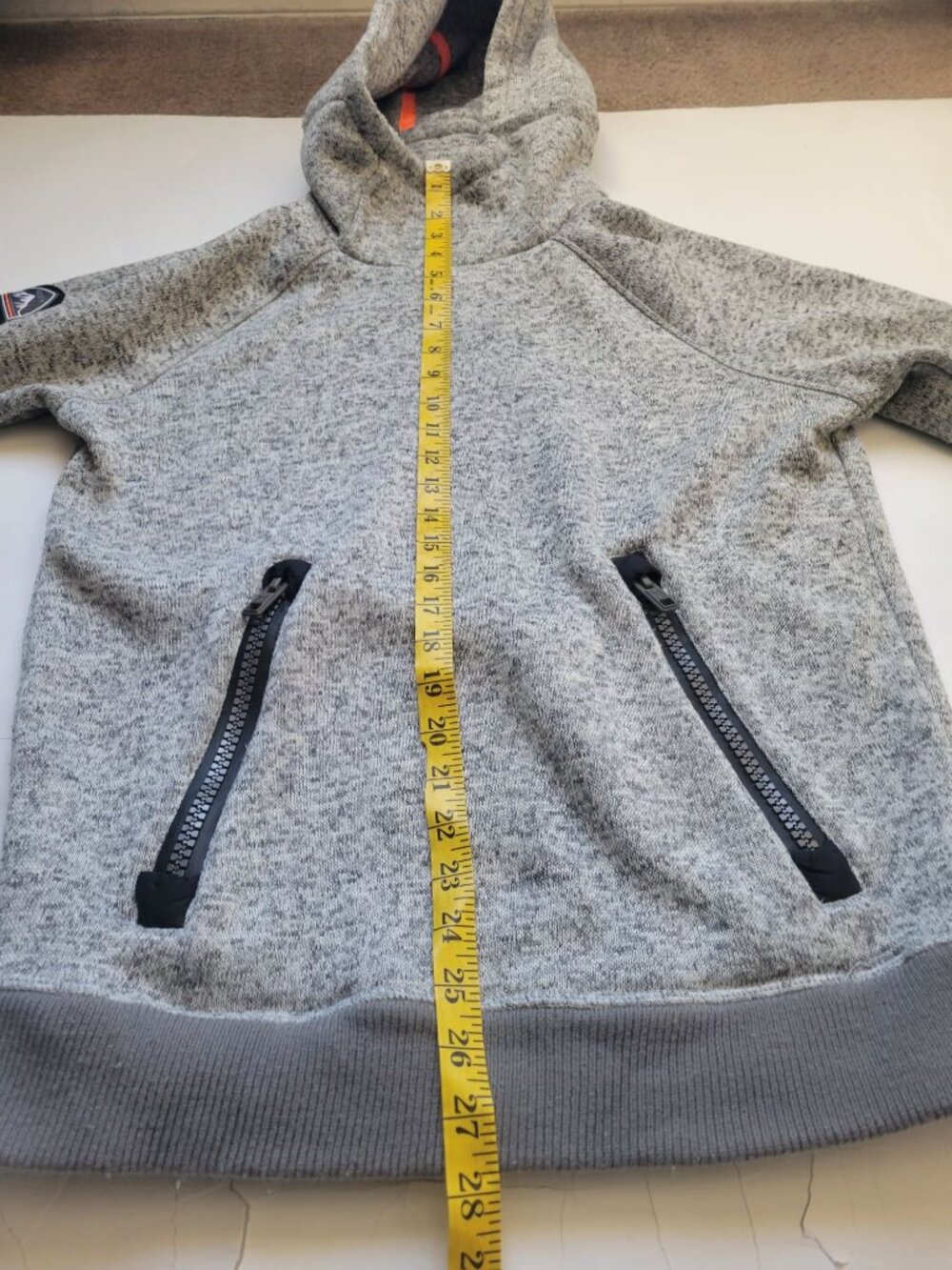 Mens - Gym Tech Funnel Neck Pocket Hoodie in Grey Grit Superdry UK Size M Casual - Picture 8 of 10